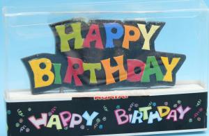 China Happy Birthday Painted Shaped Birthday Candle With Black Backgrand SGS &amp; ISO9001 factory