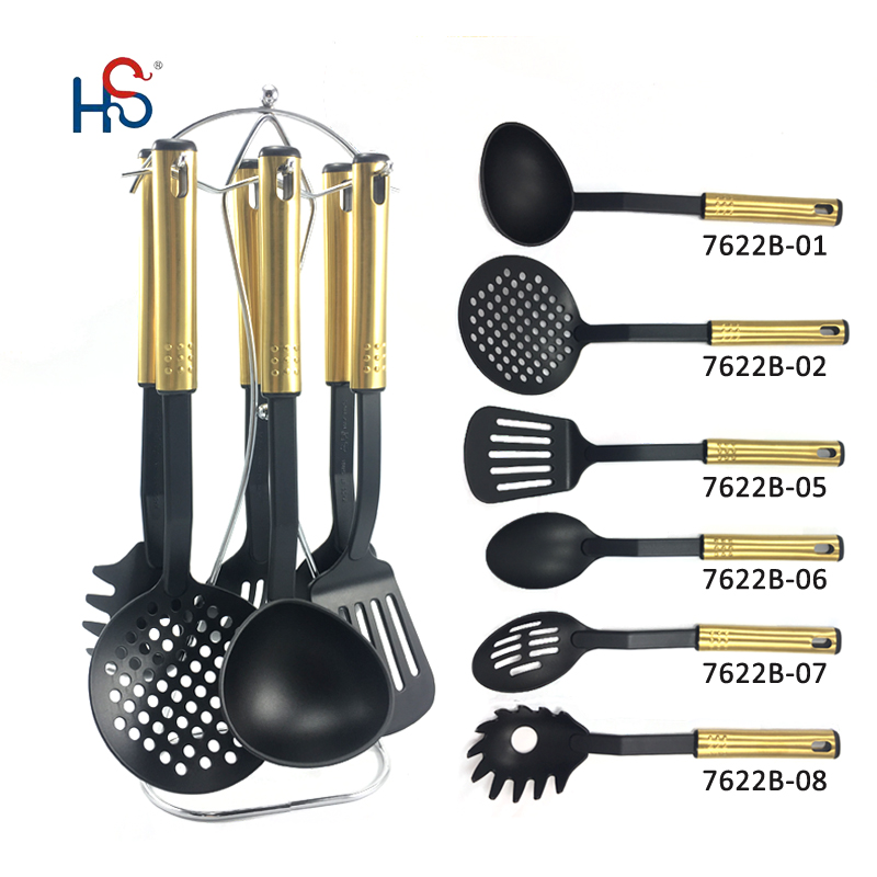 7 Piece Nylon Kitchen Utensil Set Food Safe Kitchen Accessories for Effortless Cooking