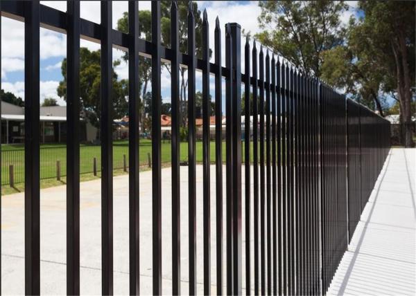 Commercial Galvanized Security Steel Fence Panels Tubular Coated POWDER 2 rails