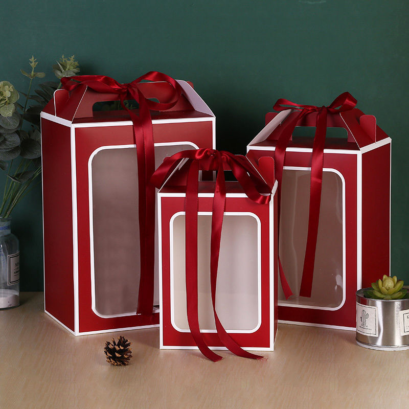 Custom Different Shape Luxury Flower Gift Packaging Box with Clear Window