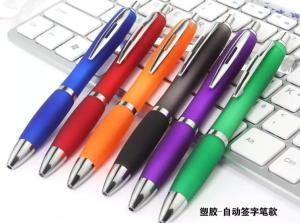 China curvy style transparent click style advertising ballpoint pen from china factory factory