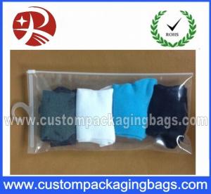 Custom Printed Transparent Plastic Hanger Bag With Slider For Socks
