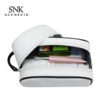 Logo Waterproof PU Leather Double Zipper Makeup Bag