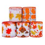 Thanks Giving Day Printed Burlap Ribbon 63mm Personalized Cotton Ribbon