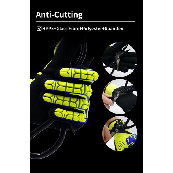 Impact Knuckle Protection Gloves Cut Level C Anti Cut Oil Industrial Mining gloves