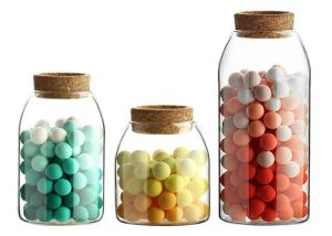 China Compact Decorative Glass Bottles Empty Glass Jars Round Shape 500ml / 800ml factory