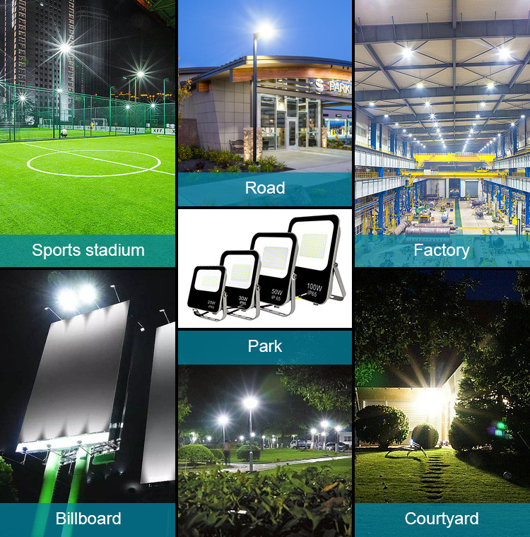 Low Profile Residential LED Outside Flood Lights Dimmable Color Changing 50 Watt 100 Watt