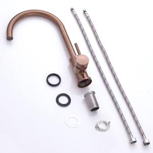 China Steel 304/316 Material Kitchen Sink Tap Deck Mounted Mixer Single Handle 2ways Water Wash Faucet Copper Color factory