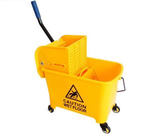 China Yellow Janitorial Side Press 5.3 Gallon Mop Wringer Trolley factory