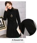 2016 fashion women turn-down collar polyester coat elegant coats
