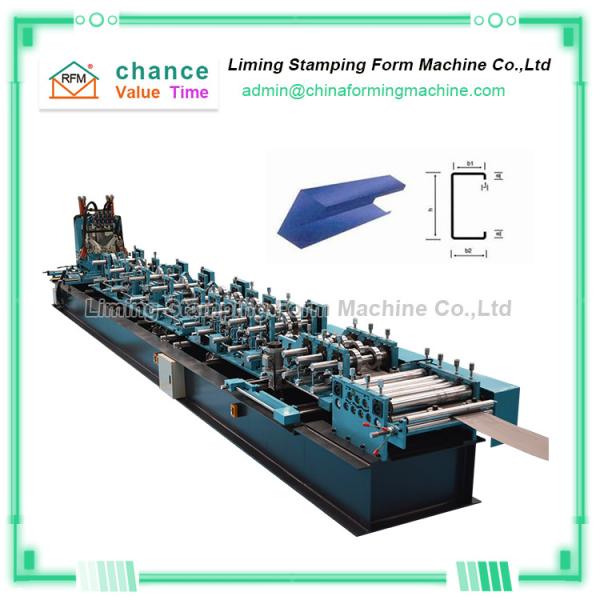 China Automatic C Section Roll Forming Machine Hydraulic Cutting Steel factory