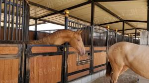 China Black Powder Coated Bamboo Pine Q235 Horse Stall Fronts factory