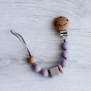 China Beech Wooden Chewable BPA Free Silicone Teething Beads Pacifier Chain factory