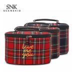 Zipper Closure Grid Cylinder Travel Toiletry Bag