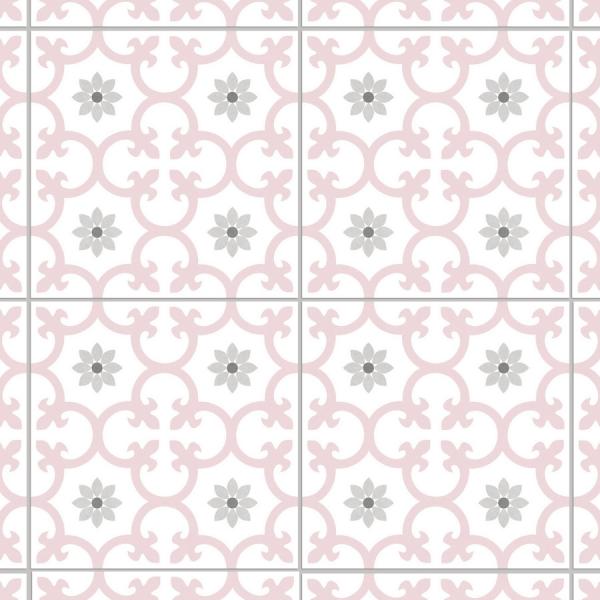 Durable 250x250mm Pink Flower Ceramic Rustic Tile And Non-Slip Wall Tiles For