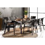 Outdoor 8 Seater Extendable Dining Table Set with Armchair in Modern Luxury
