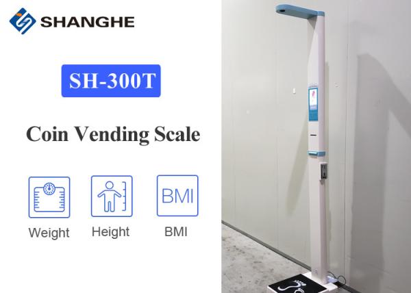 Coin Vending Digital Body Weight Scale With Height Rod , High Print Speed Body