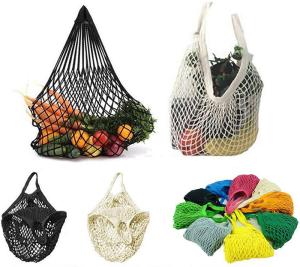 China SEDEX 4P Mesh Shopping Tote , ISO9001 Pantone Reusable Cotton Mesh Bags factory
