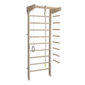 China Wooden Height 2300 Mm Solid Wholesale Home Sports Wood Climbing Ladder Complex For Children factory