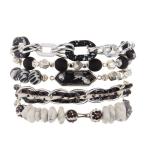 Lady White Natural Turquoise Bracelets Customized With Shine Rock Ball