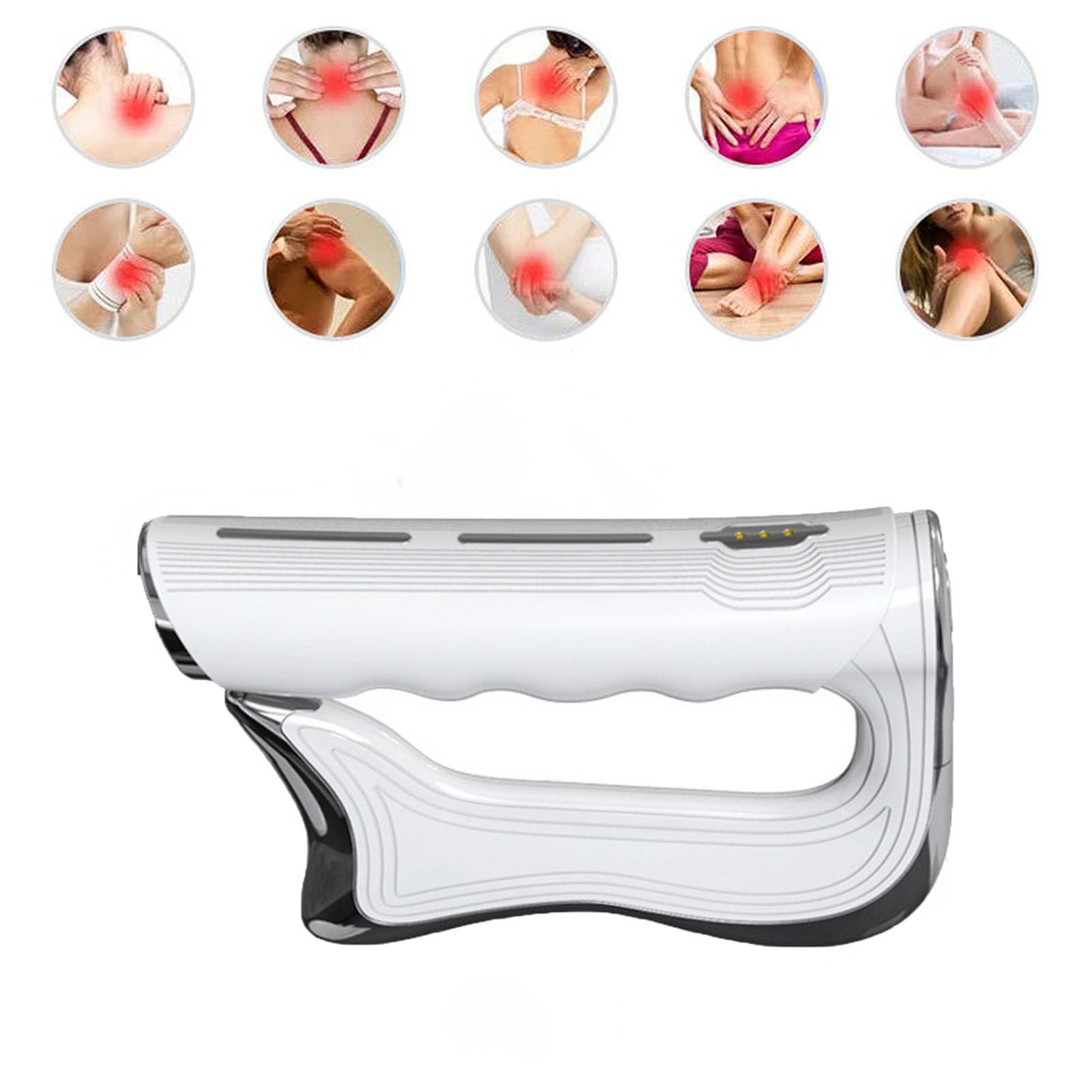 Facial Beauty Skin Care Massage Home for Face Body Lifting Tightening Board Skin Electric Gua Sha(White)