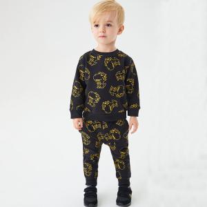 China Hot Sale Toddler Boy Suit Clothes 100% Cotton Kids Clothing Fleece Sweatshirt Two Piece Sets Toddler boy clothing sets factory