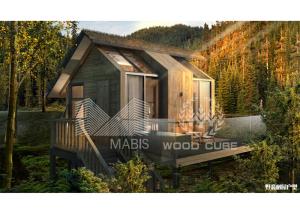 China Light Steel Structure Prefabricated Log Cabin , Anti Seismic Prefab Log Houses factory