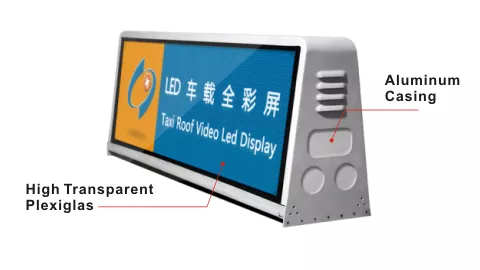 Taxi Top Advertising LED Display with Waterproof Level IP65 Rear and 5mm Pixel Pitch