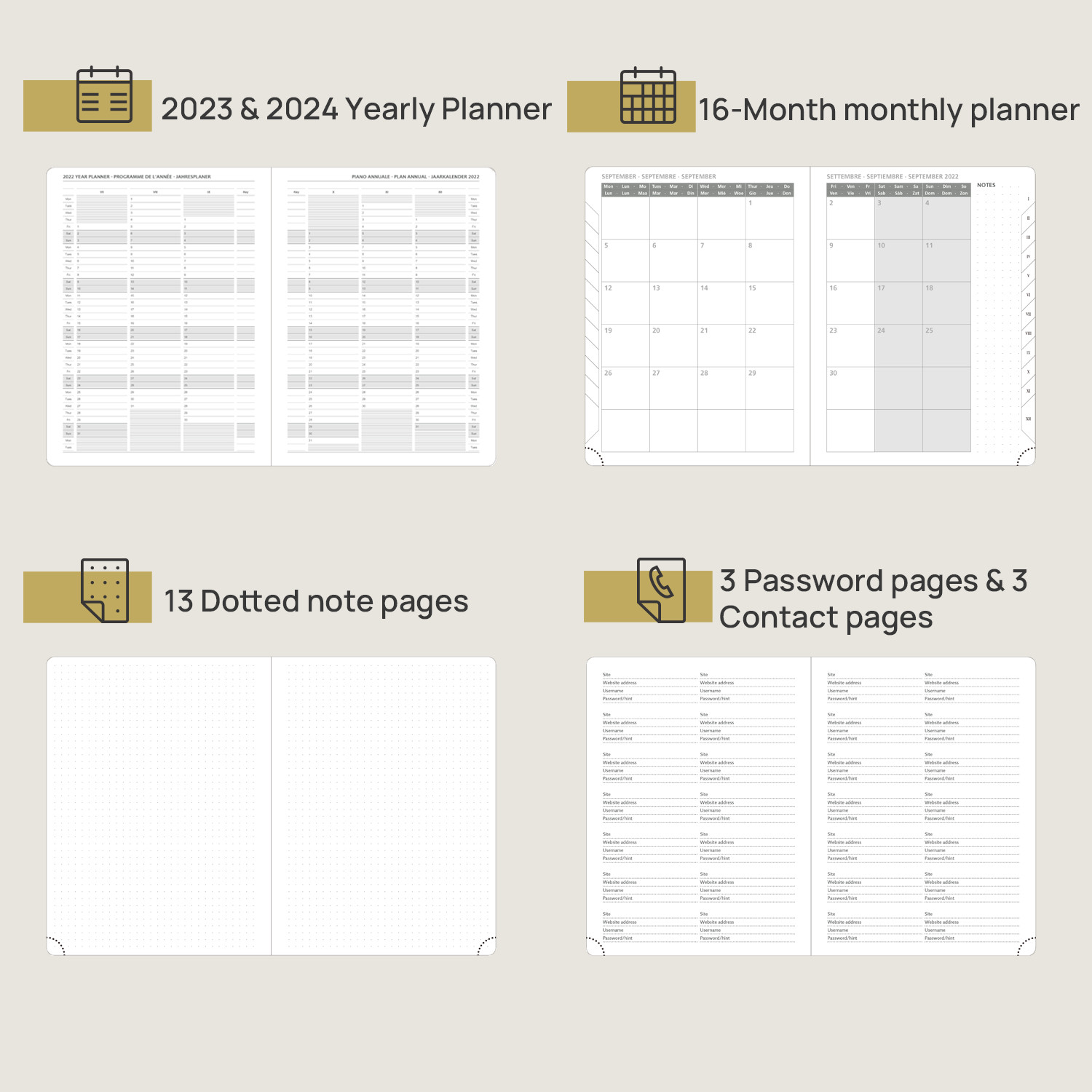 OEM ODM Green Weekly And Monthly Planner 2023 2023 Medium Size