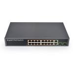 16-port Gigabit switch IEEE 802.3af/a standard 250W power backplane bandwidth 52