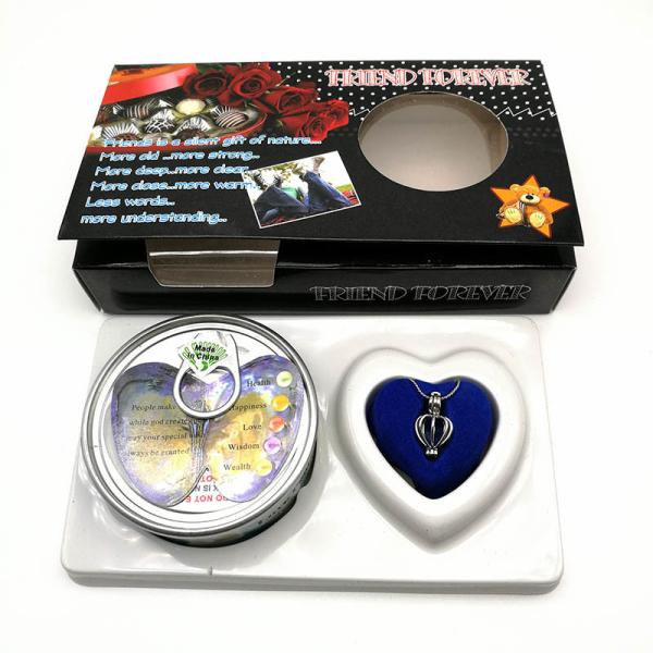 Friend Series Color Box Love Pearl Necklace Gift Box With Fashion Cage Pendant