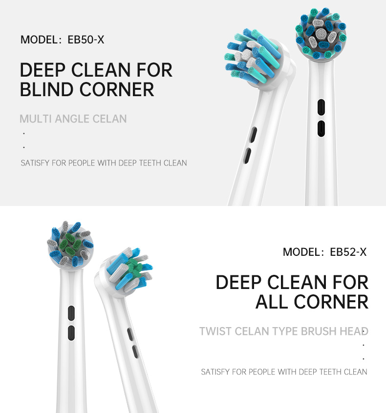 EB18-X Soft Bristles Electric Toothbrush Heads with Dentist Recommended Technology and 1 Year Warranty