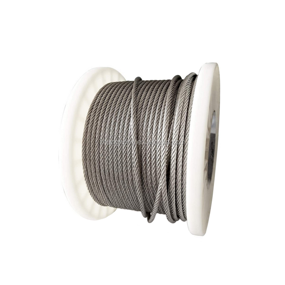Stainless Steel Aircraft Cable T316 7x7 Steel Cable Ropes for Decking Railing System 7*7 1/8" Wire Rope Diameter 1/4 inch