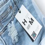 960Mhz Garments Price RFID Tag Sticker Swing Fabric Care Tags
