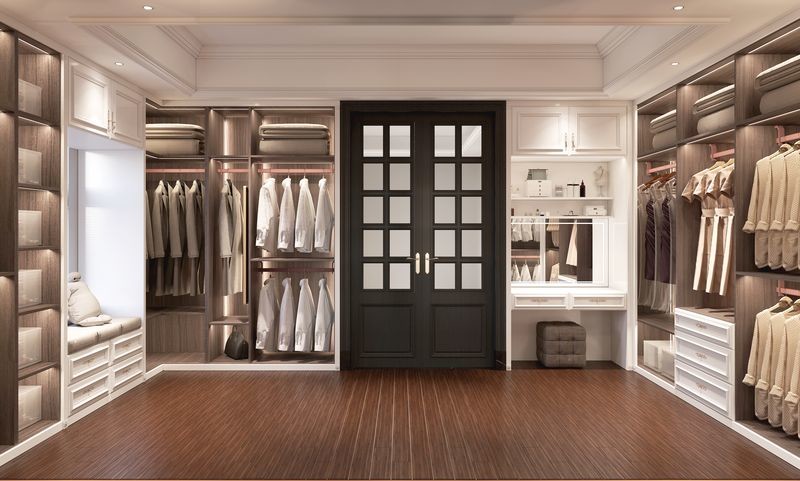 French-Style Elegant White And Durable Luxury Stainless Steel Walk-In Closet Cabinet