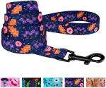 Floral Dog Harness Leash Nylon Pattern Flower Print Adjustable Long Lifespan