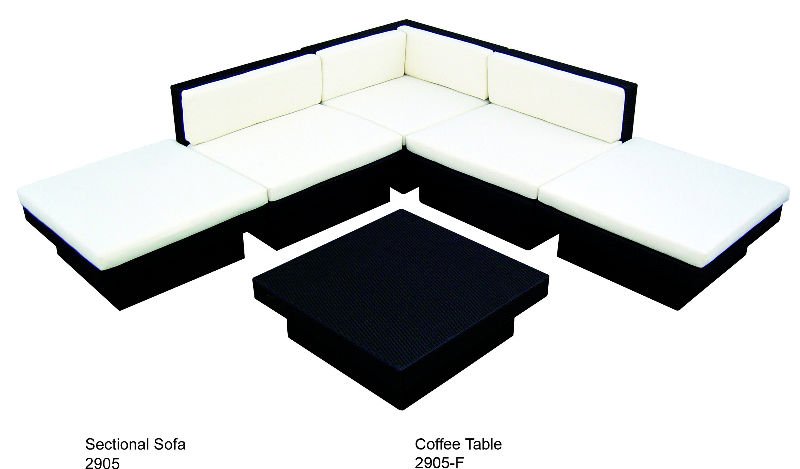 Garden Three Seater Aluminum Wood Canopy Rattan Woven Sofa without Folded Design in Fabric Cushion and Foam