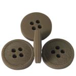 Polyester 3 Layers 4 Holes Faux Wood Buttons 20L Use On Coat Jacket