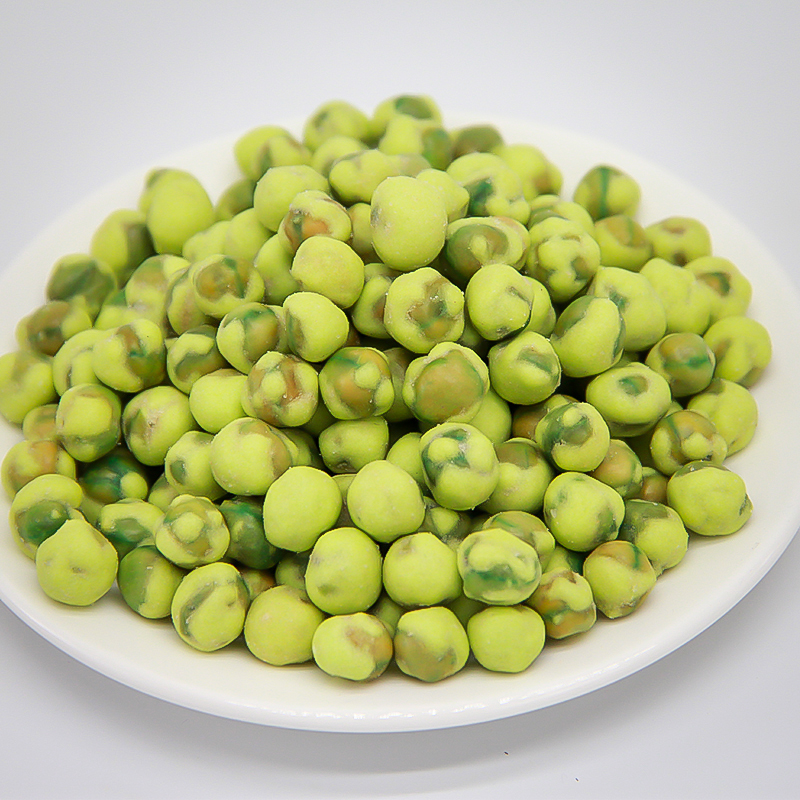 Mustard Flavor Green Pea Snack Salty Taste Wasabi Coated Peas