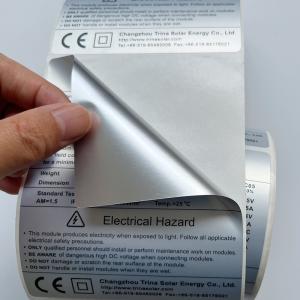China Printing Adhesive PET Barcode Label Matte Silver Thermal Transparent Polyester Sticker factory