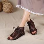 S453 New Style Sandals Female Open Toe Breathable Cool Leather Sandals Female