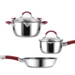 5pcs Non Stick Cookware Set Kitchenware Stainless Steel Cooking Pot OEM