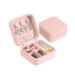 Square Handmade 10*10*5cm Portable Travel Jewelry Box Minimalist