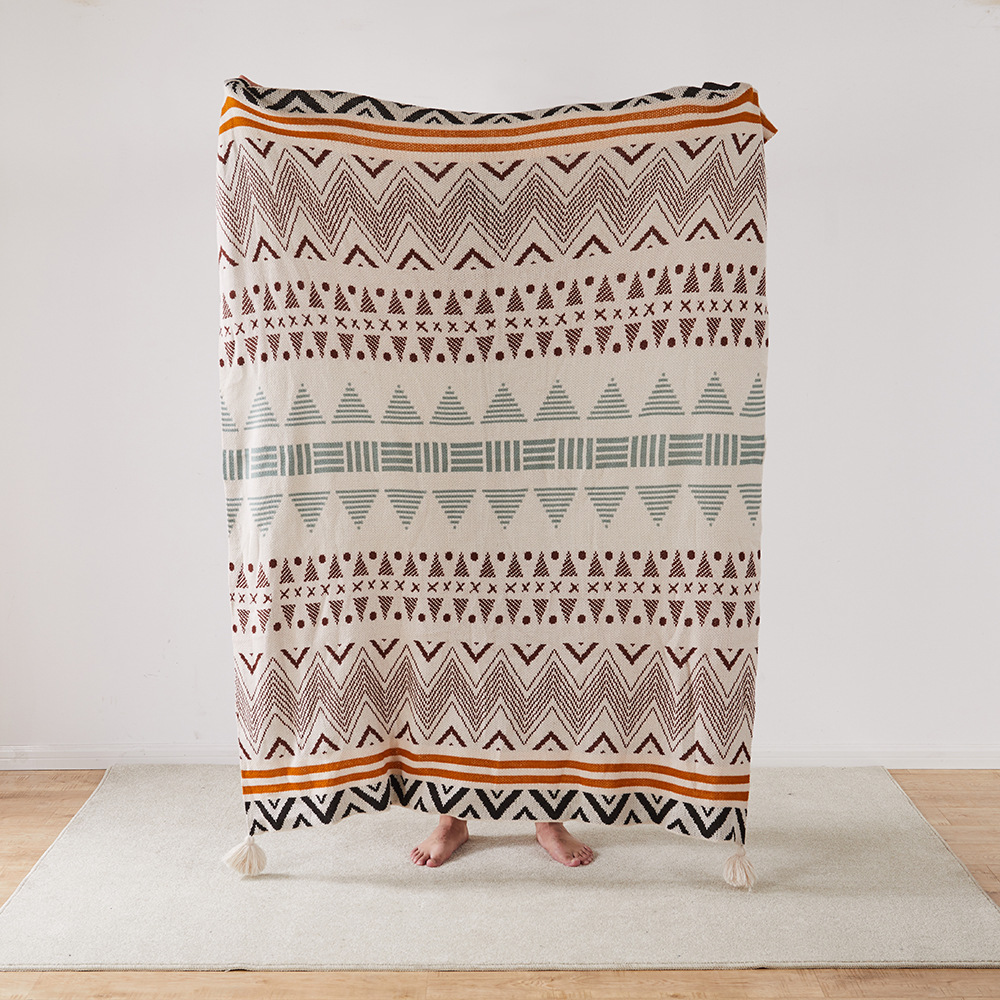 Summer Boho Throw Blanket Set Free Sample for Soft and Large Knitting Travel