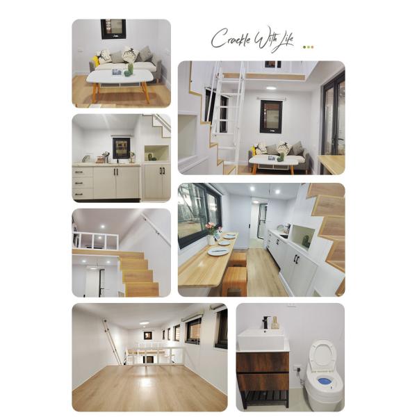 Modern Tiny House On Wheels With Solar Panels Prefab 2 Bedroom Mobile Home