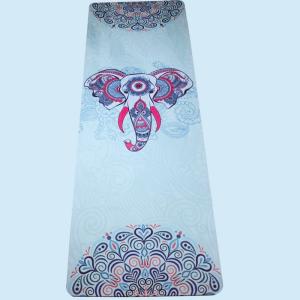 China Extra light weight Ultra Thin Microfiber Printing Natural Rubber Yoga Mat 1.5mm,foldable Mat factory