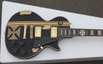 BLACK ESP style solid body guitar,gold hardware,single cutaway Tuneomatic