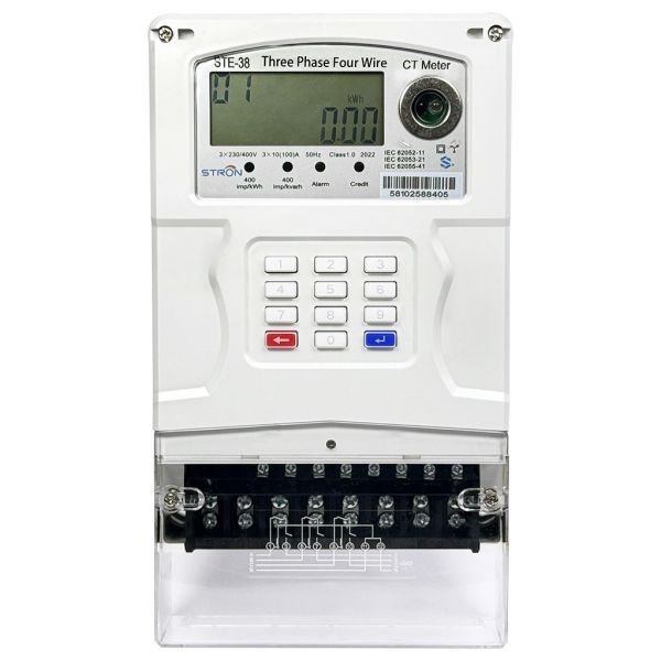 STS three-phase keypad-type prepaid electricity meter with remote control and