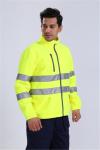 HIVIS Work Clothes OEM 360gsm Gore Tex High Visibility Rain Gear