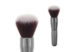 Flat Paint Foundation Contour Blush Brush Nylon Hair Grey Wooden Handle Aluminum